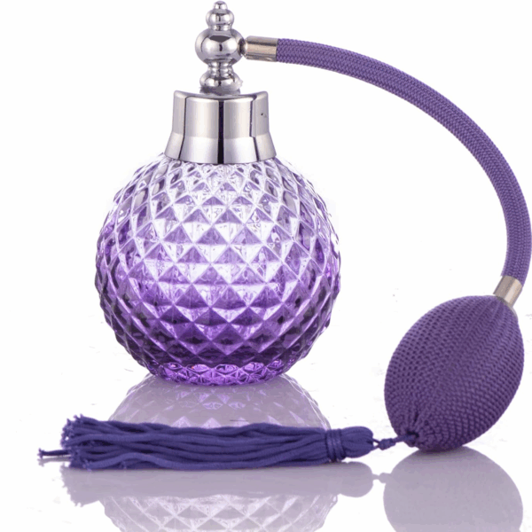 100Ml Vintage Crystal Perfume Bottle Spray Atomizer Glass Bottle Refillable Perfume Bottle Lady Gift. (Purple Color)