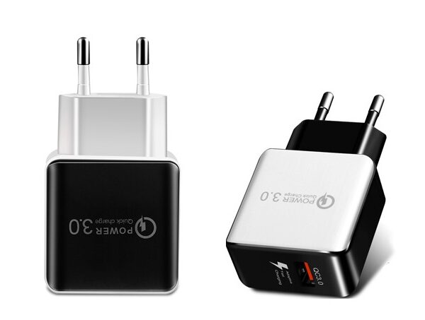 Compatible with Apple, 18W Quick Charge 3.0 Snelle Mobiele Telefoon Oplader Eu Plug Wall Charger Usb Adapter Voor Iphone 11 Pro Xr xs Max Samsung Redmi Huawei