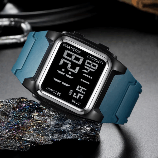Electronic Watch, Outdoor Sports Square Multi-Function Luminous Student Electronic Watch