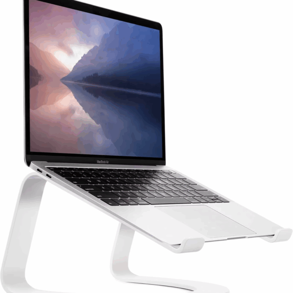 Ergonomic Laptop Cooling Stand for Macbooks and Laptops, White Edition - Relieves Strain and Prevents Overheating