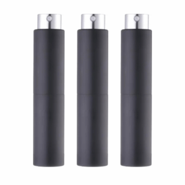 5 ML PREMIUM Black Travel Spray Refillable Bottle for Perfume and Cologne | 3Pcs
