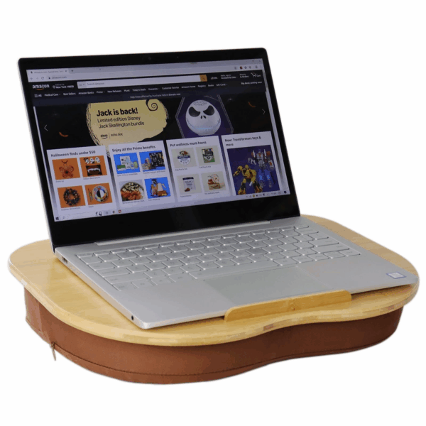 Lap Desk for Laptop with Cushion-Fits up to 15 Inch Bamboo Computer Stand Phone