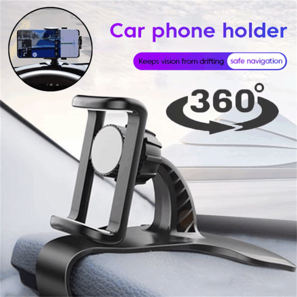 360 Rotatable Car Phone Holder  Cell Phone Stands Car Rack Dashboard Support for Auto Grip Mobile Phone Fixed Bracket