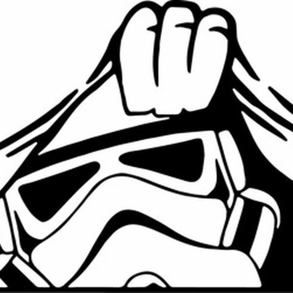 Star Wars Stormtrooper Peeking Vinyl Decal Sticker for Cars Walls Laptops Black