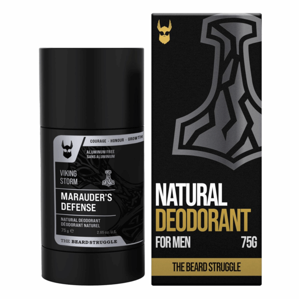 Natural Charcoal Infused Deodorant - Marauder'S Defense - Aluminum Free, Silver Collection, Viking Storm - Men'S Deodorant, 2.65 Oz