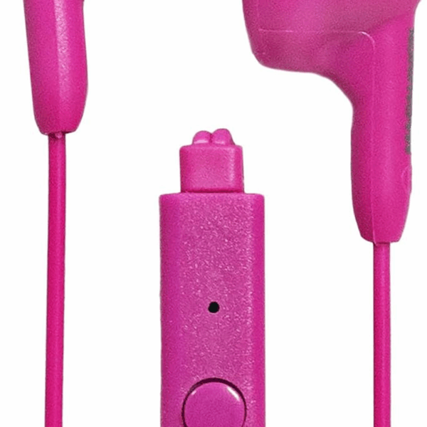 MHP4820M-PK Gummy Earbuds with Microphone in Pink | Available in Pink, Purple, White, Black, & Blue | Earbuds Gummy | Extra Value Comfort Stereo Earbuds | Durable Rubberized Cable |