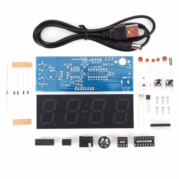 LED Digital Tube Clock DIY Electronic Kit STC8G1K17/15W413AS/DS1302 DIY Electronic Clock Kit USB Powered Electronic Module Parts