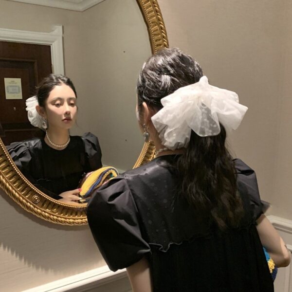 Lace Mesh Polka Dot Hair Band For Women