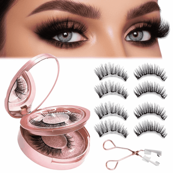 Upgrade Magnetic Eyelashes with Applicator Reusable Soft Magnetic Eyelashes Natural Look No Glue Needed Magnetic Eyelashes Magnetic Lashes Kit Easy to Wear and Remove