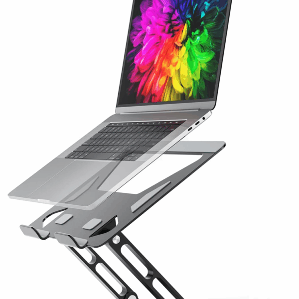 Laptop Stand for Desk, Ergonomic Laptop Stand for Desk Adjustable Height, Aluminium Alloy Stand Compatible for More Laptops 10-15.6 Inches Black