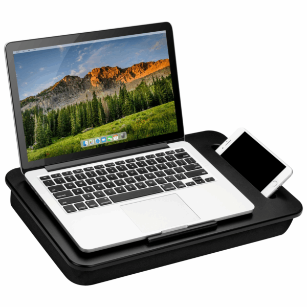 Portable Lap Desk for 15.6 Inch Laptops with Cushion and Phone Slot