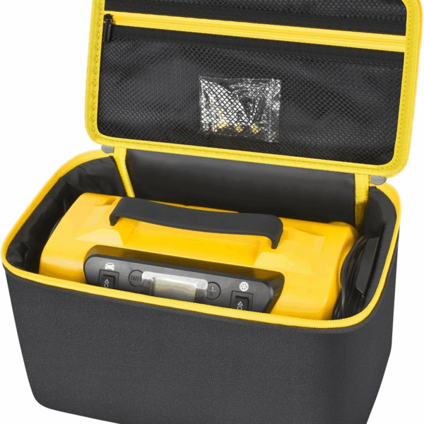 Air Compressor Storage Bag Compatible with Astroai Tire Inflator for Car Tire Pump 150PSI 12V DC/110V AC, Air Pump Carrying Case Holder for Lighter Extension Cord and Batteries (Black)