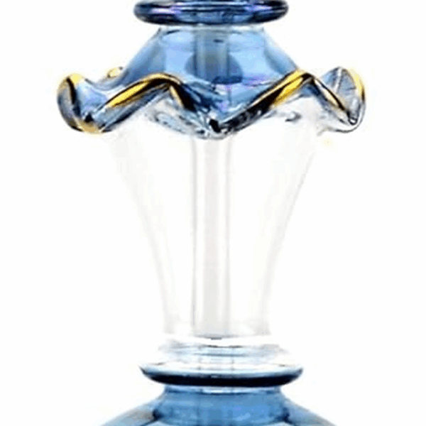 9 In. Egyptian Perfume Bottle Large Size 100 Ml. Handmade in Egypt for Your Perfume, Essential Oils, Egyptian Decoration or Party Table Centerpiece (Blue)