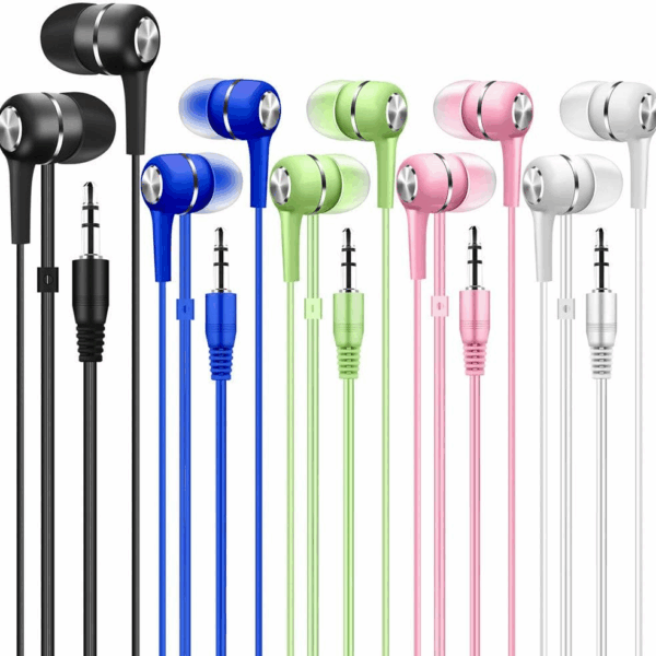 Bulk Earbuds Headphones 30 Pack Multi Colored for School Classroom Students Boy Girl Teen (Mixedcolor)