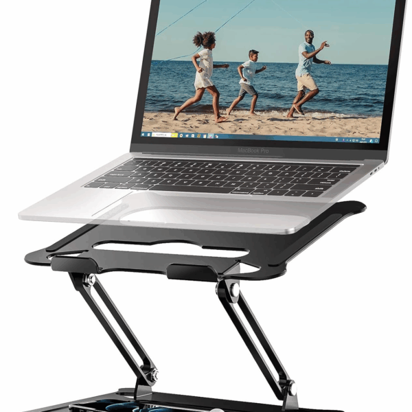 Laptop Stand, Adjustable Laptop Stand for Desk Ergonomic Portable Laptop Riser Compatible with Macbook Air Pro, Dell, HP, Lenovo Light Weight Laptops up to 10''-15.6" - Black