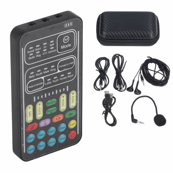 Handheld Voice Changer with 8 Voices and 8 Sound Effects for Pcs and Phones