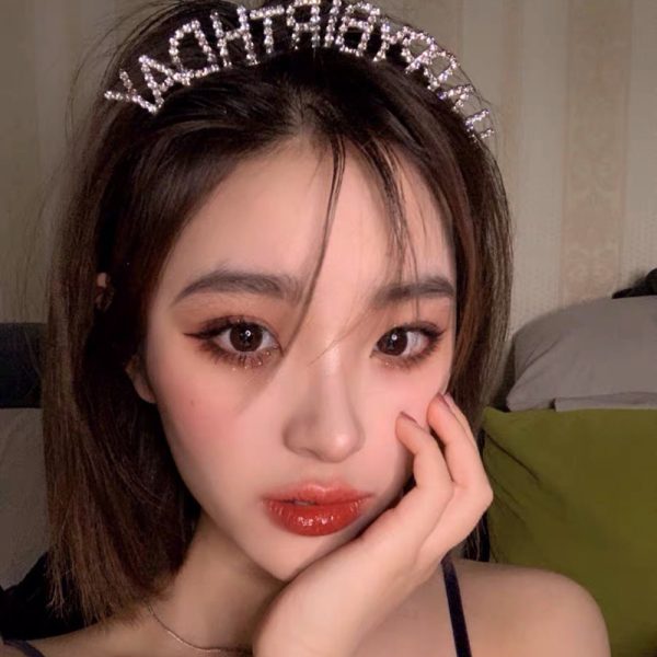 HappyBirtHday Flash Diamond Letter Headband Adult Funny Party Party Hair Accessories Women