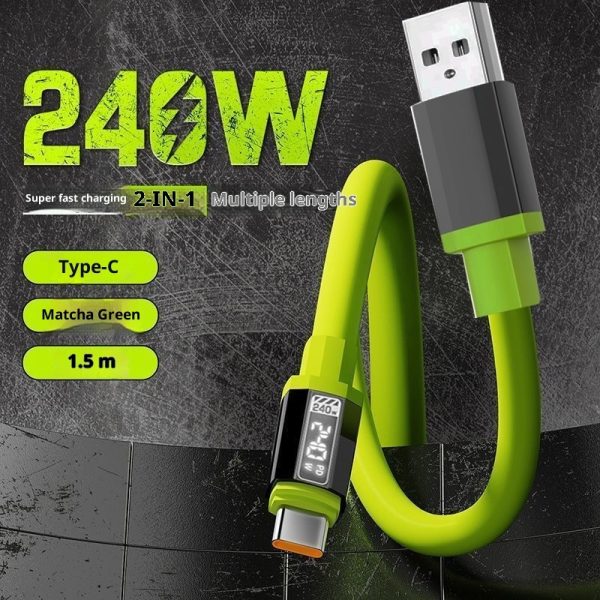 240W Fast Charging Type-C Data Cable Suitable For Mobile Phones And Tablets