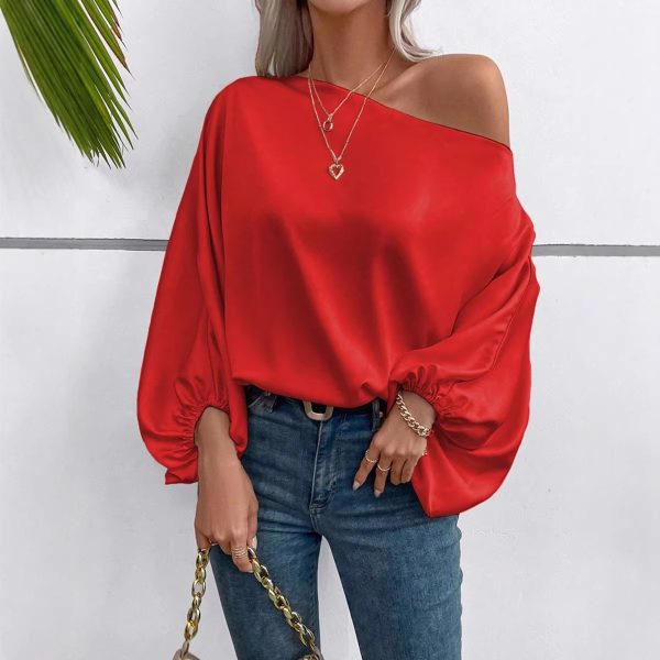 Off-shoulder Satin Blouse For Women
