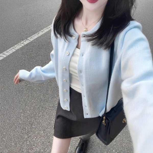 Short Outerwear Cardigan Top For Women