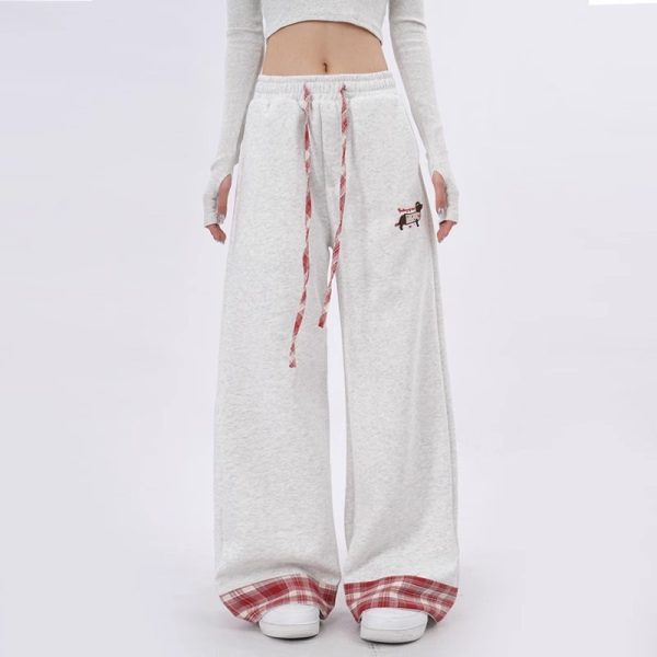 Retro Rolled-up Sports Sweatpants For Women