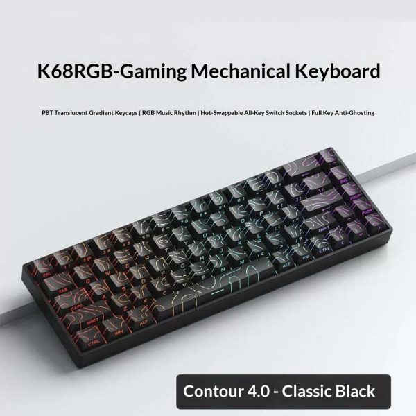 68-key Wireless Mechanical Portable Gaming Wired Keyboard For Laptops