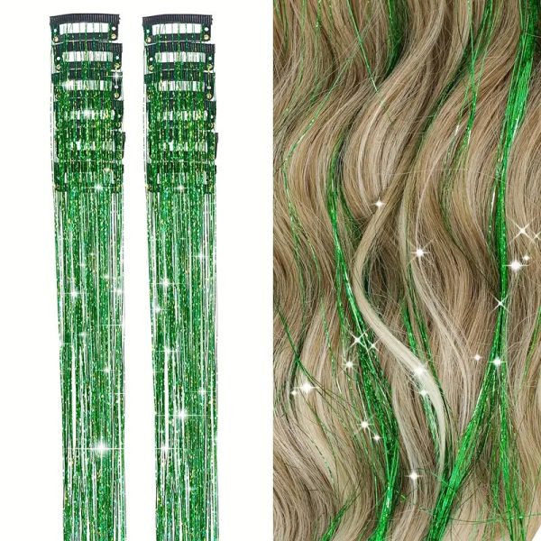 Laser-thread Colorful Shiny Seamless Hair Extensions