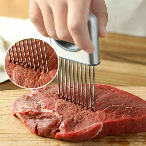 Onion Holder Slicer Vegetable Tools Tomato Cutter Stainless Steel Kitchen Gadget