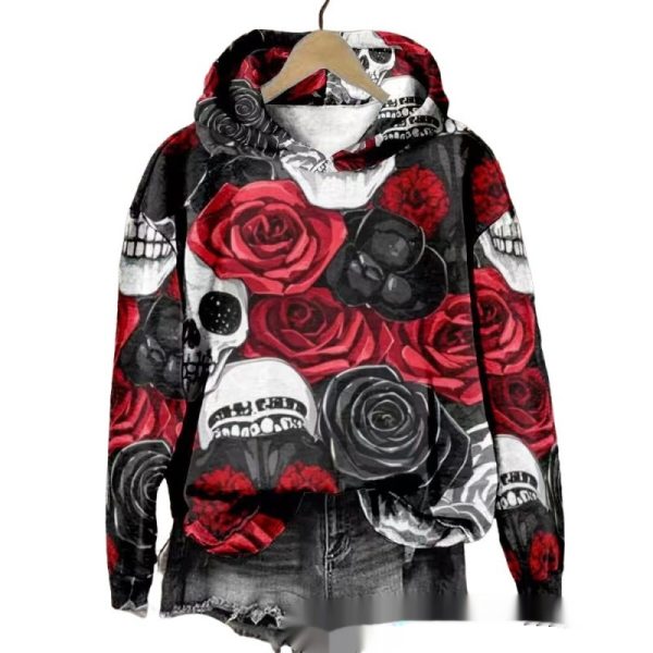 New Halloween Printed Hooded Sweatshirt