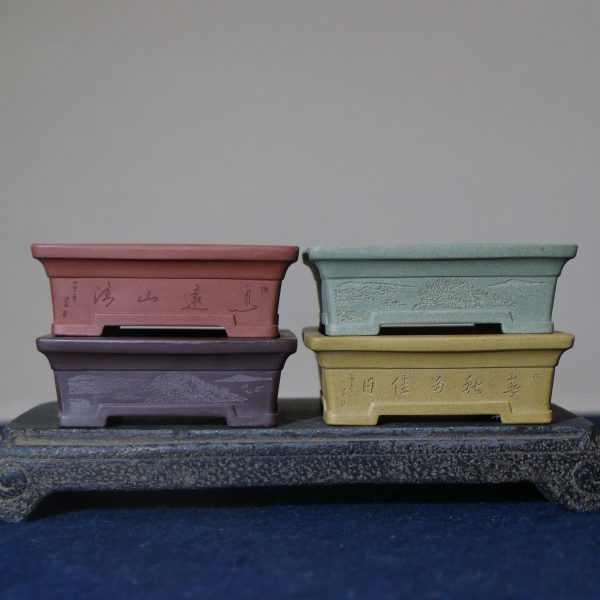 Purple Sand Flowerpot Handmade Pots Bonsai Pot Miniature
