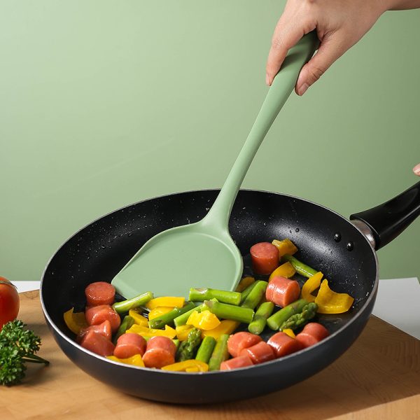 Silicone Avocado Color Shovel Soup Strainer Spoon Cooking Kitchen Suit