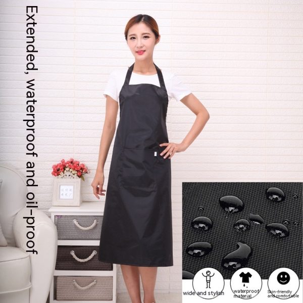 Kitchen Cooking Oil-proof Solid Color Waterproof Chef Overalls Women's Lengthened